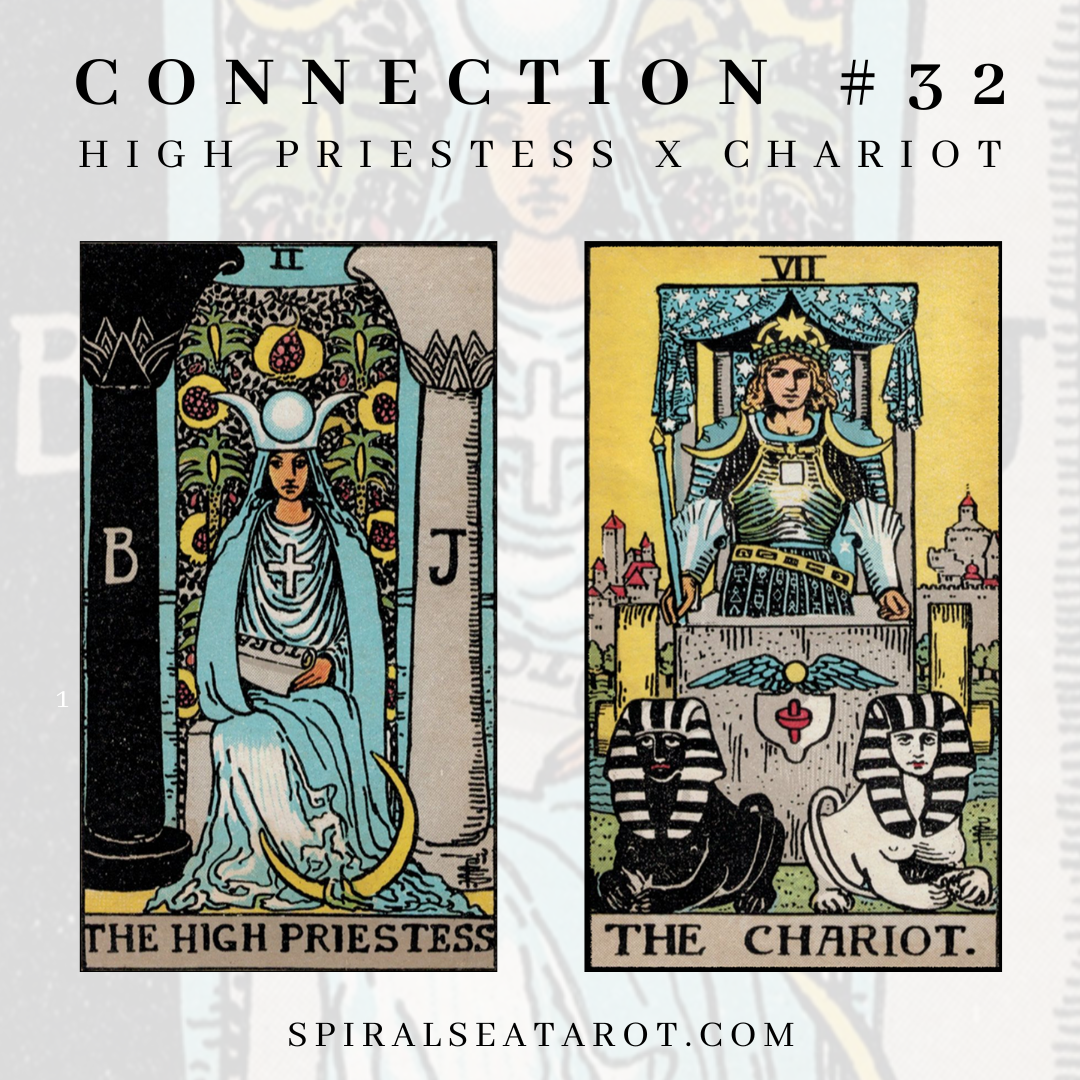 The High Priestess & The Chariot — Spiral Sea Tarot